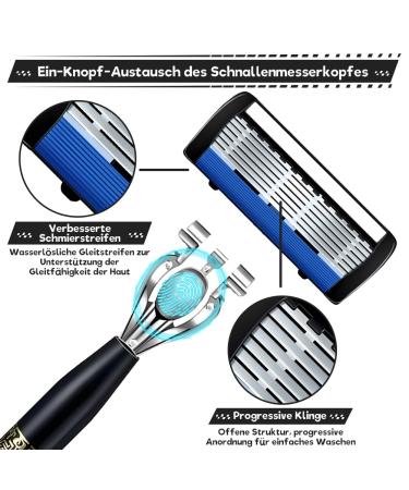 Professional 9-Blade Manual Razor Set with Knife Holder - Premium Hairdressing Replacement Blades for Men | Perfect Gift for Grooming Enthusiasts - Buy Online on GoSupps.com