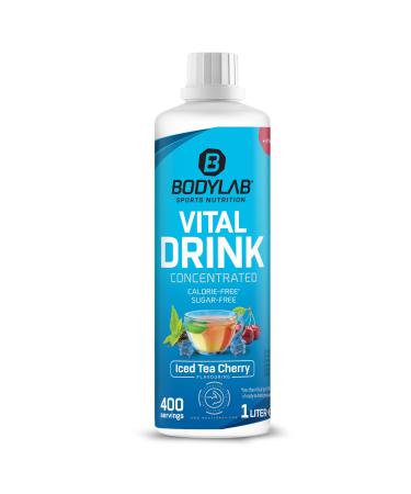 BODYLAB24 Vital Drink Concentrated Eisistee cherry 1000ml beverage concentrate sugar-free zero syrup with vitamins and L-carnitine sports drink with few calories
