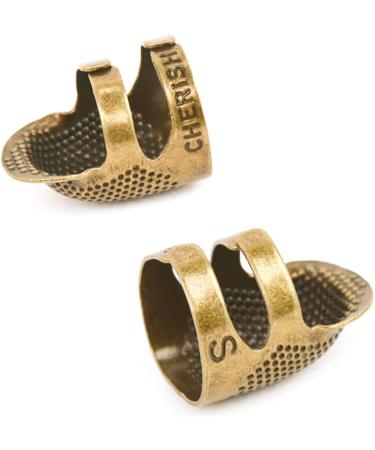 Adjustable Metal Thimble Finger Protector - 4 Pack (2 Sizes) | Sewing Quilting Craft Accessories | DIY Sewing Tools Needlework Essentials - Buy Online on GoSupps.com