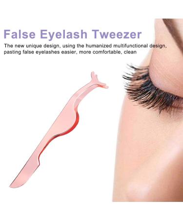 2pcs False Eyelashes Applicator & Extension Tweezers Set - Rose Gold - Buy Online on GoSupps.com