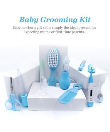 Portable Baby Grooming Kit: 11-in-1 Baby Safety Care Set for Newborns - Hair Brush, Nail Clipper, Nasal Aspirator - Blue - Buy Online on GoSupps.com