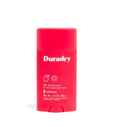 Duradry Antiperspirant Deodorant for Women and Men - Anti Sweat Maximum Strength Deodorant Excessive Sweat Protection for Armpits Naturally Neutralize Odor - Limitless 2.3 Oz Limitless (Cool Citrus + Cedar)