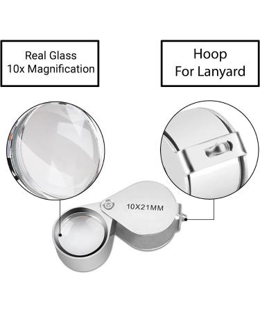 Pineapple 10X Jewelers Loupe Magnifier - Pocket Magnifying Glass for Gems, Diamonds, Coins, Plants - Buy Online on GoSupps.com