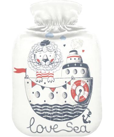Naanle Sweet Lion Sailor Heat Bottle - 1L Transparent Warm Water Bottle for Bed & Pain Relief | Hand & Feet Warmer Warmth & Cold Therapy - Buy Online on GoSupps.com