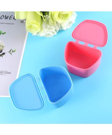 Portable Denture Case Holder - 2pcs False Teeth Box for Travel Cleaning (Blue and Rosy) - Buy Online on GoSupps.com