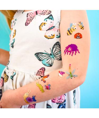 Bugs Variety Set - 25 Assorted Premium Waterproof Metallic Flash Tattoos for Kids - Party Favor Temporary Tattoos for Boys & Girls - Birthday Party Decor - Bug and Insect Designs - Buy Online on GoSupps.com
