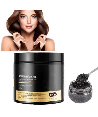 1PC Caviar Hair Mask 500g Repair Dry And Frizzy Non-Sleeping Soft Conditioner  Caviar Extravagant No Evaporation Film  Anti Hair Loss Repairing Deep Moisturizer Non-Steaming Hair Mask (black)
