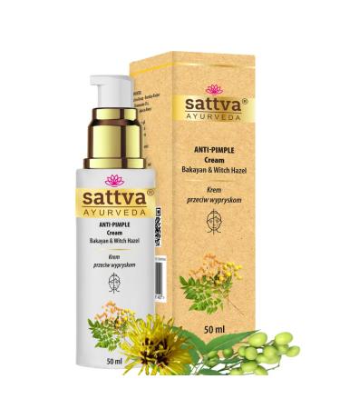 Sattva Anti-Pimple Cream Against Blemished Skin on the Face - Anti-Pimple Cream with Bakayan & Witch Hazel Natural Pimple Remover Acne Cream with Salicylic Acid and Zinc for Teenagers and Adults