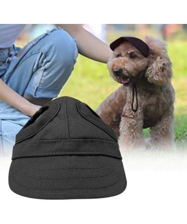 Adjustable Pet Baseball Cap - Dog Sport Hat with Ear Holes | Summer Travel Dog Sun Hat - M Black - Buy Online on GoSupps.com