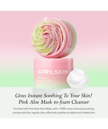 APRILSKIN Pink Aloe Facial Polish Cleanser - Gentle Exfoliating Mungbean & Soybean Scrub Removes Waterproof Makeup Non-Comedogenic Korean Skincare for All Skin Types - Buy Online on GoSupps.com