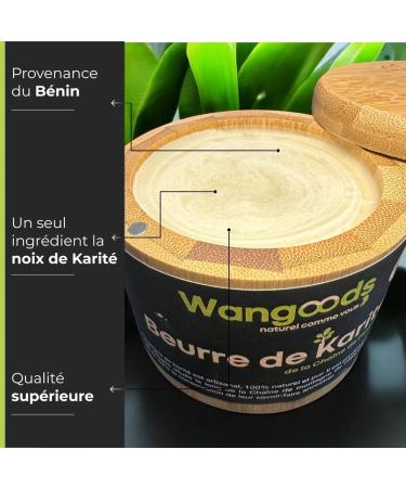 Pure Shea Butter Wangoods 180 g - 100% Natural Native to Atacora Benin No Additives or Preservatives Eco-friendly Bamboo Pot - Buy Online on GoSupps.com