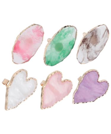 jojofuny Lot de 6 Palettes de Manucure en R sine Agate Plateau de M lange pour Nail Art DIY Outil de M lange pour Vernis Ongles pour Salon et Cr ation de Couleurs Personnalis es
