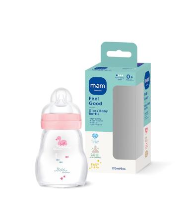 MAM Feel Good Glass Bottle 0+ Pink Swan - 170 ML - Buy Online on GoSupps.com