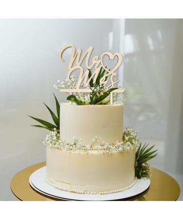 2 pieces cake topper wedding wood tortendeco wedding mr mrs decoration wedding mr and mrs cake plug wedding cake topper cake decoration wedding party - Buy Online on GoSupps.com