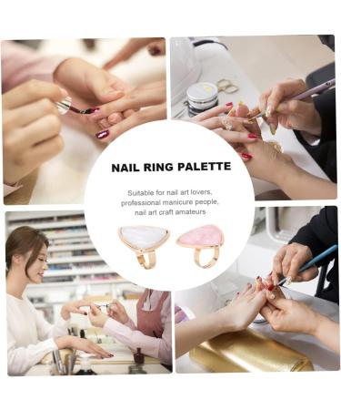 Didiseaon 2pcs Shell Ring Palette - Devil Horns Nail Art Mixing Plates for Gel Polish & Manicure Tools - Buy Online on GoSupps.com
