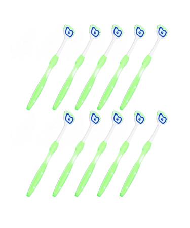 10 Pack Tongue Scrapers - Ergonomic Silicone Tongue Cleaners for Fresh Breath | Green - Buy Online on GoSupps.com