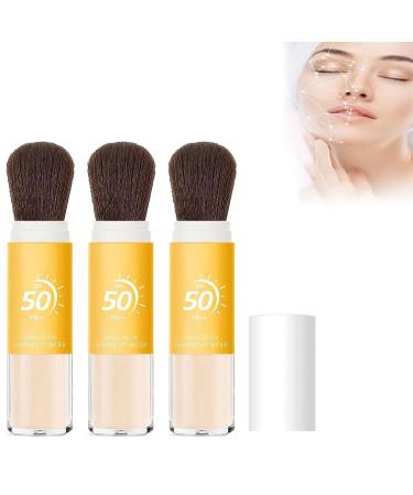 Lovelycat Mineral Sunscreen Face Powder Sunscreen Mineral Sunscreen Spf 50 Oil Control Natural Matte Finish Lasting Lightweight Breathable For All Skin (3PC)