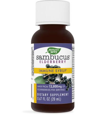 Nature's Way Sambucus Elderberry Single Shot Immune Syrup, 20ml Bottles , Pack of 12