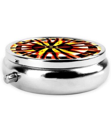 Buy Burning Totem Round Pill Box | 3 Compartment Travel Organizer for Effortless International Shipping - Buy Online on GoSupps.com