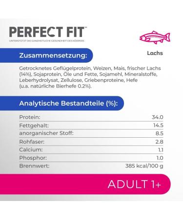 Buy PERFECT FIT Adult Dry Cat Food with Salmon - 7kg Bag | Healthy Nutrition for Cats 1 Year & Older - Buy Online on GoSupps.com