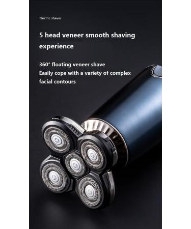 Detachable Head Shaver 5 in 1 Electric Shaver IPX6 Waterproof wet/dry rechargeable 5D floating head Rotating shaver Beauty kit (Dark blue suit) - Buy Online on GoSupps.com
