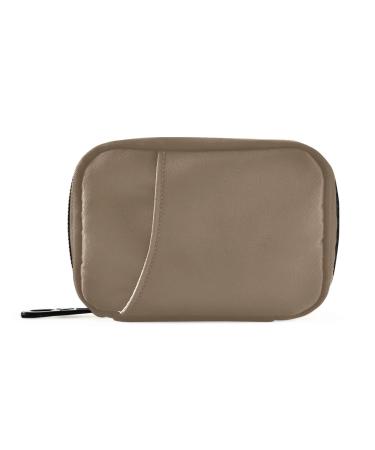 Naanle Pill Box 7 Day Pill Case Travel Pill Organizer Bag with Zipper Portable Weekly Case Compact Size for Vitamin Supplement Holder Solid Color Brown