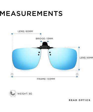 Read Optics Clip-On Polarised Sunglasses | Blue Mirror Lens | Fits Over Glasses - Buy Online on GoSupps.com