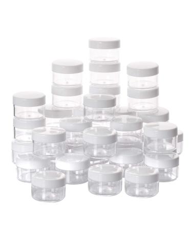 100 Pieces Empty Makeup Jars 15g Cosmetic Containers with Lids Leak Proof Refillable Bottles Little Acrylic Jars with Lids 15g White