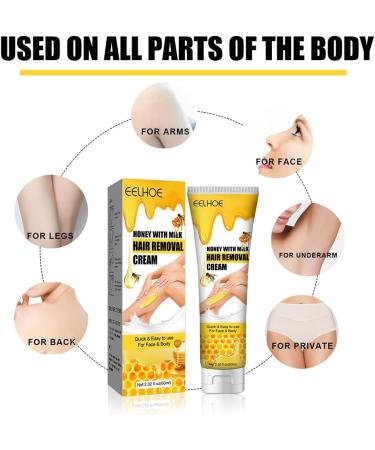  Katutude Sensitive Hair Removal Cream with Honey Milk - Hair Removal Cream for Body and Legs - Painless - Effective for Forearms - For Body and Legs - Buy Online on GoSupps.com