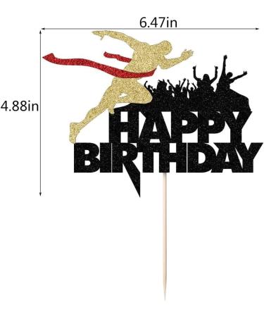 Happy Birthday Cake Toppers Sports Themed Runners Cake Toppers Track Cross Country or Marathon Party Birthday Party Cake Toppers - Buy Online on GoSupps.com