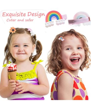 28 Colorful Sweet Hair Clips for Girls | Fashionable Floral & Fruit Hair Accessories | Cute Animal & Dessert Styles | Non-Slip Metal Buttons - Buy Online on GoSupps.com