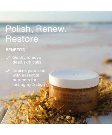 Sweet Almond Rosehip Brine Polish - Exfoliating Himalayan & Dead Sea Salt Scrub with Magnesium Omega 3 & Vitamin E for Radiant Skin - Buy Online on GoSupps.com
