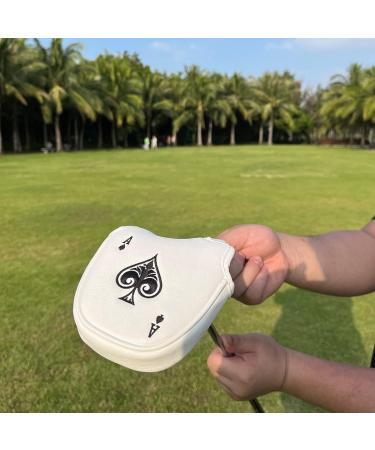 Poker Ace Leather Golf Putter Cover with Magnetic Closure - Fits Scotty Cameron, Odyssey, Ping Putters - Mallet Style Headcover - Buy Online on GoSupps.com