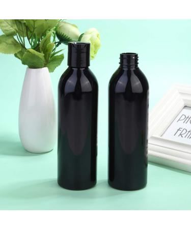 Lurrose 6 Pack Refillable Empty Plastic Cosmetic Bottles - 250ml Travel Bottles for Cream Water and Liquid Soaps - Black - Buy Online on GoSupps.com