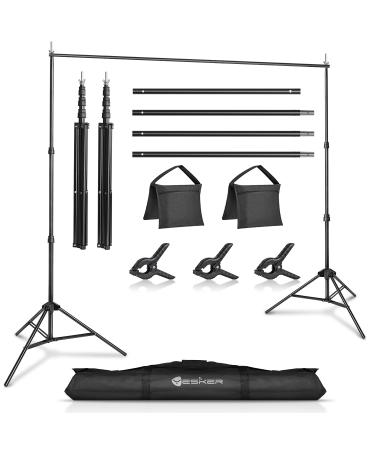 Yesker Photo Video Studio 10ft Adjustable Backdrop Stand, Background Support System Kit with Carry Bag for Photography Studio Parties Wedding 6.5x10ft