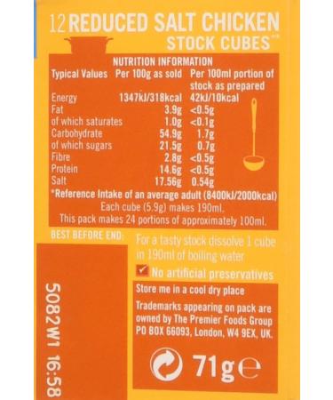 Oxo Reduced Salt Chicken Cubes 71g - Flavorful Seasoning for Health-conscious Cooks - Buy Online on GoSupps.com