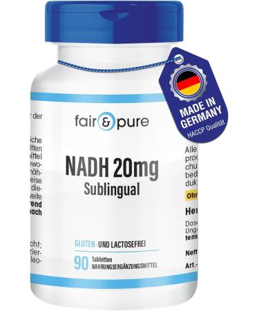 Fair & Pure - NADH Supplement - 20mg - sublingual - 90 Tablets