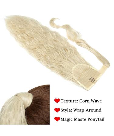 Sego 50cm Wavy Ponytail Hair Extension - Curly Synthetic Hair Braid in 613C Blonde - International Shipping - Buy Online on GoSupps.com