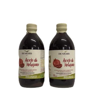 De Nigris Organic melograno aceto with natural mother 2 x 500 ml