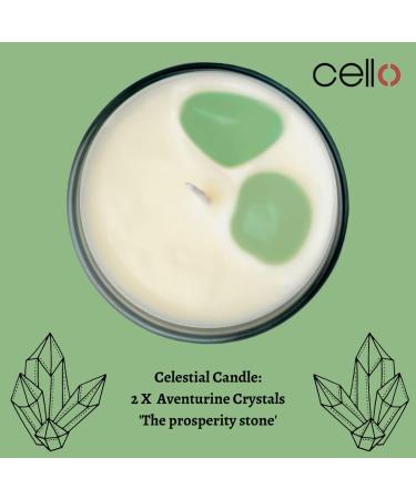 Celestial Scented Candle with Aventurine Gemstones | Metallic Candle with Green Crystals | Ideal Gift for Men and Women - Buy Online on GoSupps.com