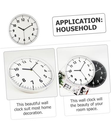 Nordic Noiseless Hanging Clock Decorations Metal White Round White 28X28CM - Buy Online on GoSupps.com