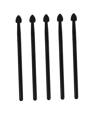 CANIGHT 5pcs Silicone Eyeshadow Brush Eye Cosmetic Brush Lip Applicator Eye Shadow Brush Special 13x1cm Black