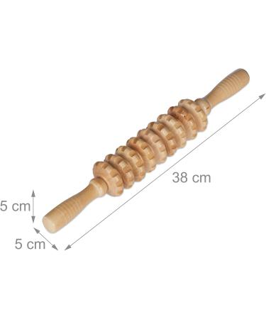 Relaxdays Wooden Massage Roller Stick - Manual Massager for Back Neck Arms & Legs - Natural & Ergonomic Design - Buy Online on GoSupps.com