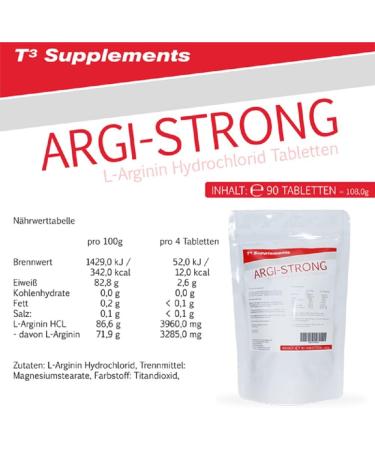 ARGI-STRONG 4000 High Dose Arginine Hydrochloride - Premium Nitric Oxide Booster for Enhanced Performance | International Shipping Available - Buy Online on GoSupps.com