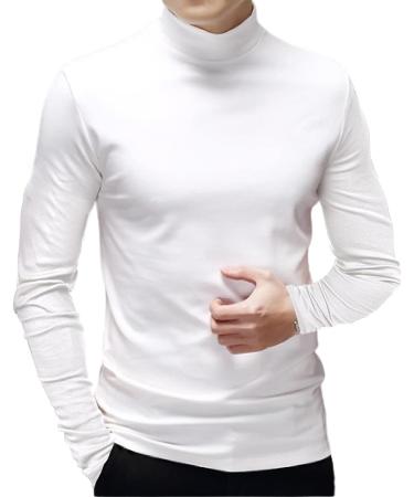 Rela Bota Men's Mock Turtleneck Thermal Underwear Long Sleeve T-Shirt - White XL - Buy Online on GoSupps.com