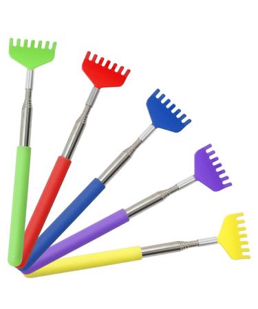 Keboyoe 5 pieces back scratch telescopic stainless steel scratching hand back scratchy portable back scratch telescopic metal back scratch baking scratches from 20cm to 68cm extendable for house office