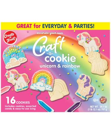 Create-A-Treat Birthday Gift, Craft-A-Cookie Unicorn & Rainbow Cookie Decorating Kit, 28.1 oz.