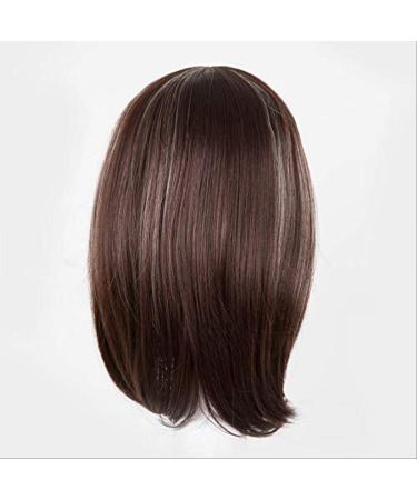 Buy Brown Short Wavy Synthetic Wig - Heat Resistant Fiber Middle Part Line Hairpieces - Buy Online on GoSupps.com