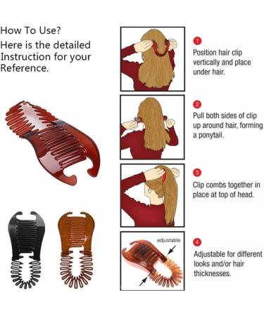 3Pcs Brown Banana Clips for Thick Hair - Soft & Flexible Hair Combs for Women - Ponytail Holder & Hair Accessories - Buy Online on GoSupps.com