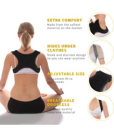 Adjustable Posture Corrector for Men, Women & Children - Clavicle Support Device for Back Pain Relief - Aaiffey Small (1 Pack) - Buy Online on GoSupps.com